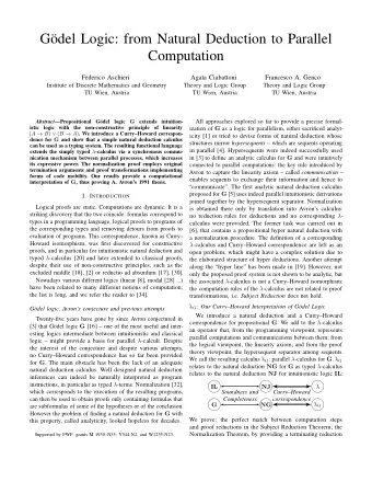 G  odel Logic: from Natural Deduction to Parallel  Computation  Federico Aschieri  Agata