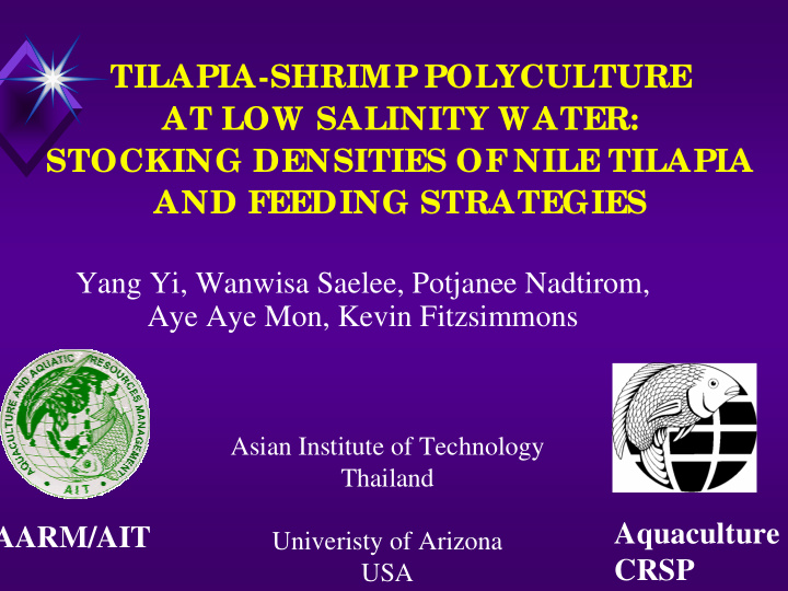tilapia shrimp polyculture at low salinity water stocking