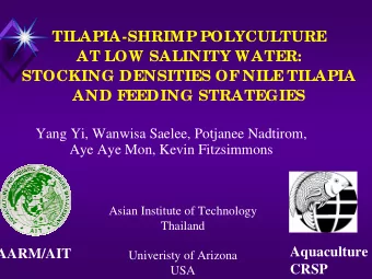TILAPIA-SHRIMP POLYCULTURE  AT LOW SALINITY WATER:  STOCKING DENSITIES OF NILE TILAPIA  AND FEEDING
