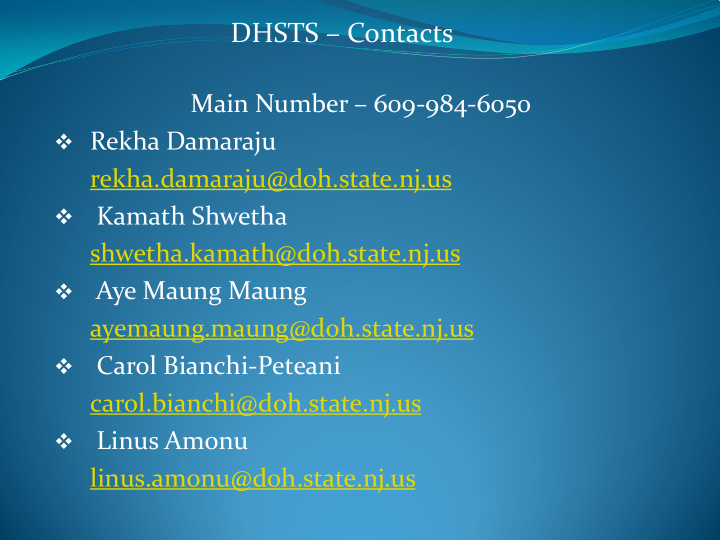 dhsts contacts