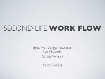 SECOND LIFE WORK FLOW Tejeshwar Sangameswaran Ayu Nakaoka Sanjay Vemuri Keith Perkins  OUTLINE  The