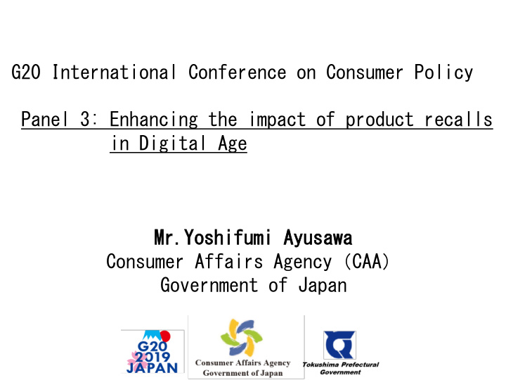 g20 international conference on consumer policy panel 3