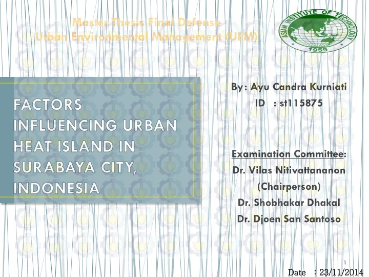 master thesis final defense urban environmental
