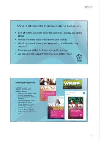 J  Domestic  Homicide  and  CSEW  Series  of  images  able  to p resent  messages  to