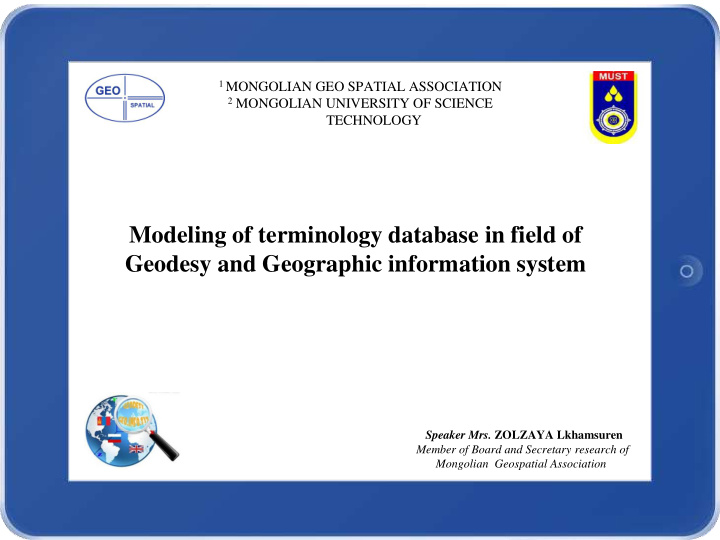 modeling of terminology database in field of geodesy and
