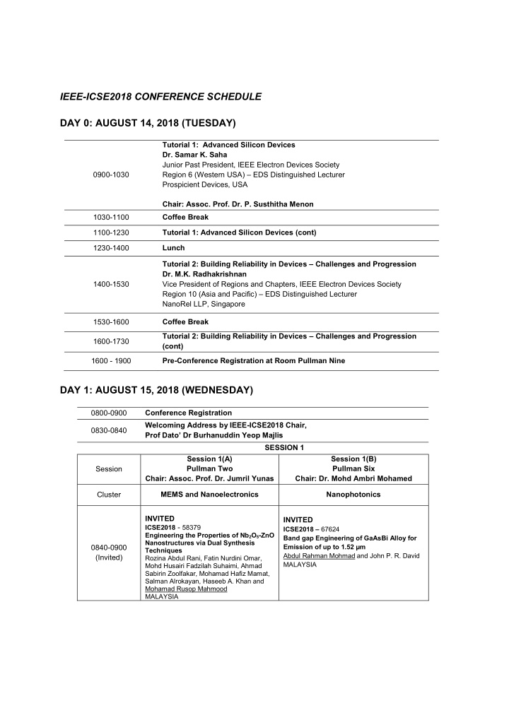 ieee icse2018 conference schedule day 0 august 14 2018