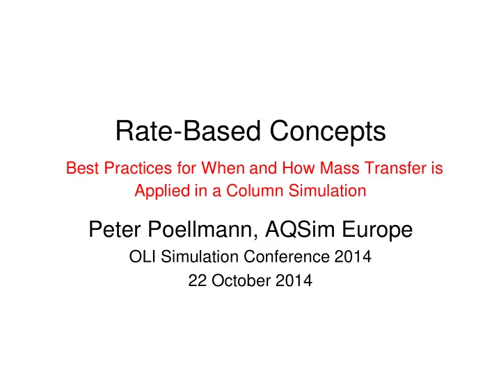 rate based concepts