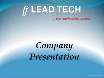 Company  Presentation  LT-LEA-PRE-ENG-COM-21  Mission Lead Tech is an Engineering Company skilled