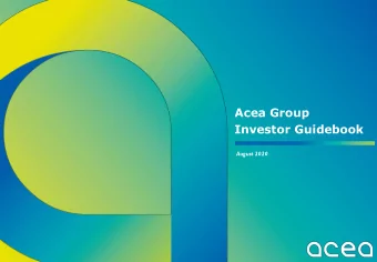 Acea Group  Investor Guidebook  August 2020  ACEA Group  Agenda  ACEA GROUP  The Acea Group today