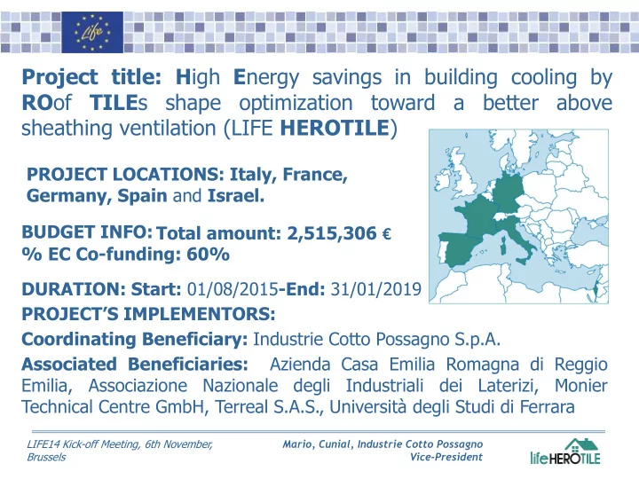 project title h igh e nergy savings in building cooling