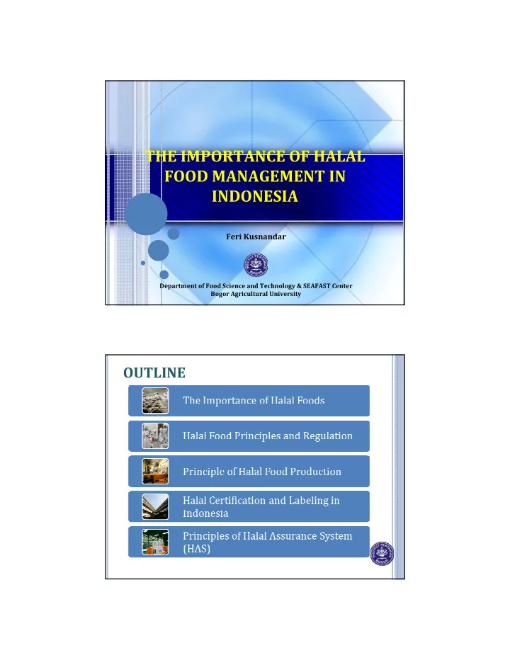 the importance of halal food management in indonesia