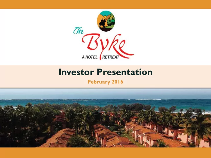 investor presentation