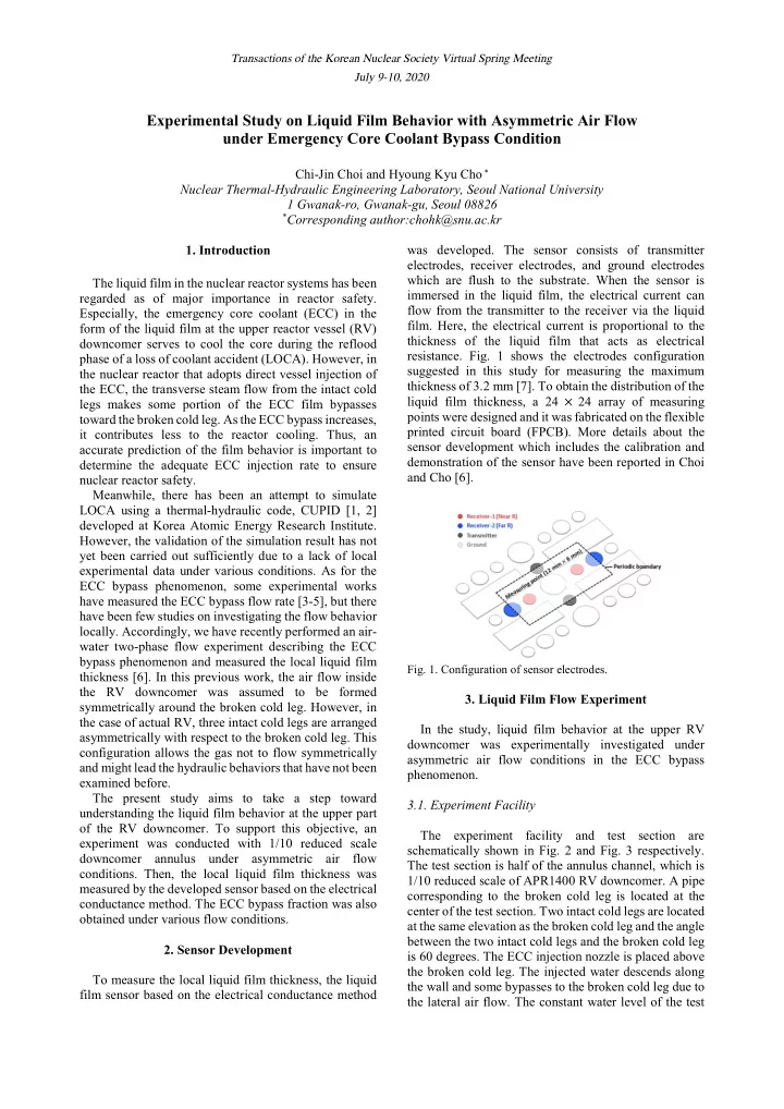 experimental study on liquid film behavior with