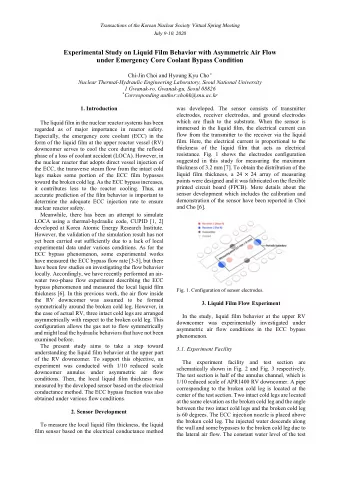 Experimental Study on Liquid Film Behavior with Asymmetric Air Flow  under Emergency Core Coolant