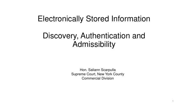 electronically stored information discovery