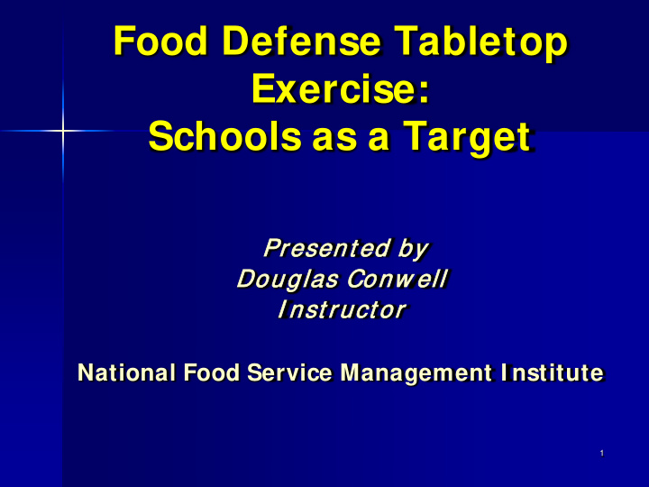 food defense tabletop exercise schools as a target