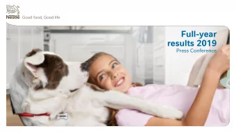 Full-year  results 2019  Press Conference  Disclaimer  This presentation contains forward looking