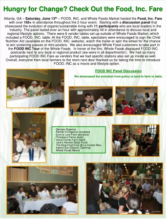 Hungry for Change? Check Out the Food, Inc. Fare  Hungry for Change? Check Out the Food, Inc. Fare