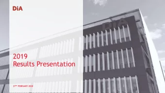 2019  Results Presentation 27 TH FEBRUARY 2020  This document does not constitute a purchase, sale