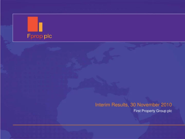 interim results 30 november 2010