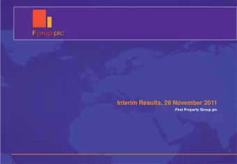 Interim Results, 29 November 2011  First Property Group plc  Table of Contents  Business Model 3