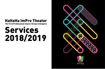 Services  2018/2019  Contents:  Who we are  2  What we do  4  What we offer