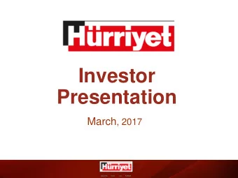 Presentation March , 2017  NOTICE  This presentation does not constitute an offer or invitation