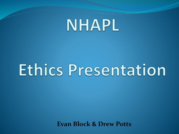 evan block drew potts aapl code of ethics