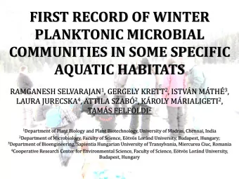 FIRST RECORD OF WINTER  PLANKTONIC MICROBIAL  COMMUNITIES IN SOME SPECIFIC AQUATIC HABITATS