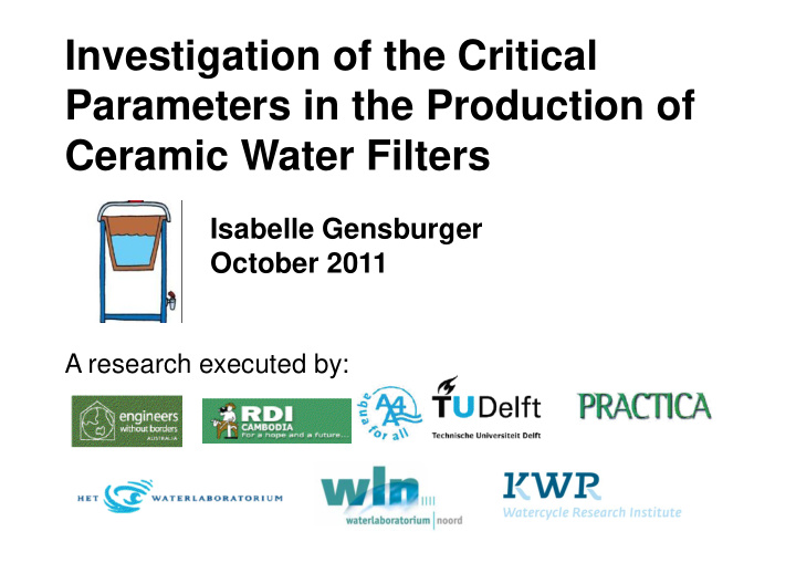 investigation of the critical parameters in the