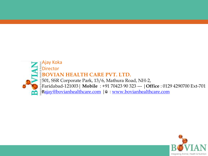 ajay koka director bovian health care pvt ltd