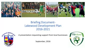 2016-2021  2021  A presentation requesting support from local businesses  September, 2016  Thank