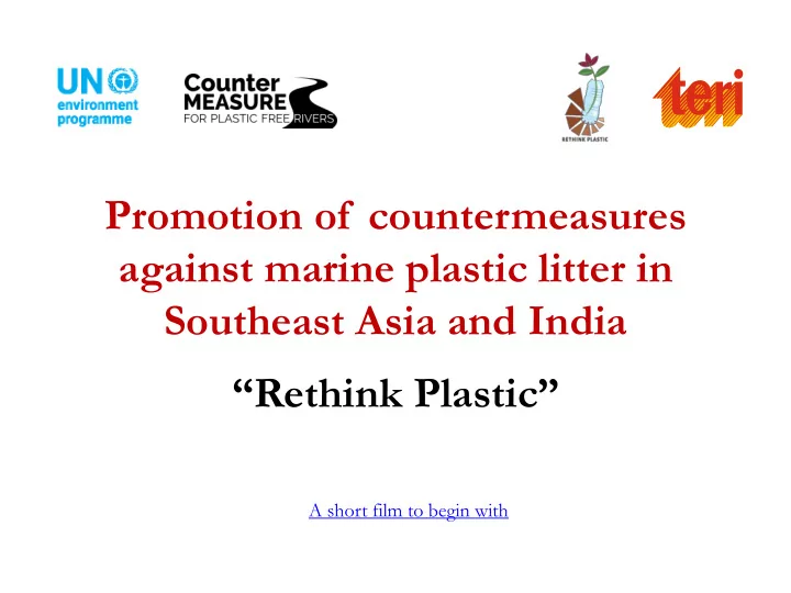 promotion of countermeasures against marine plastic