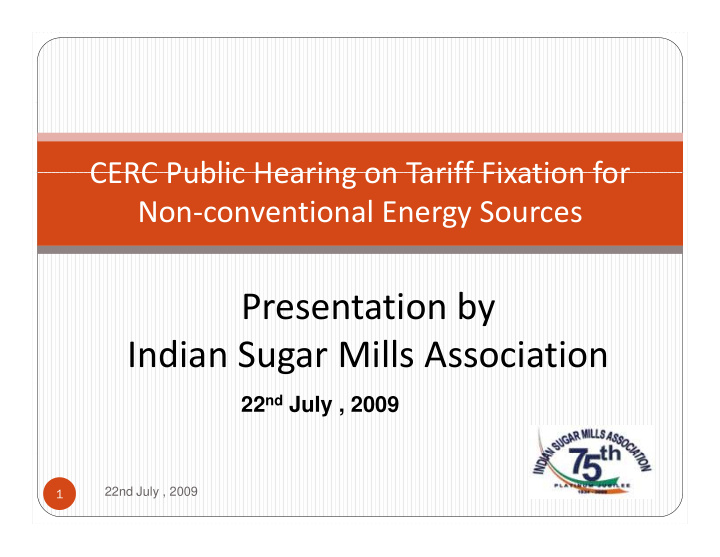 presentation by presentation by indian sugar mills