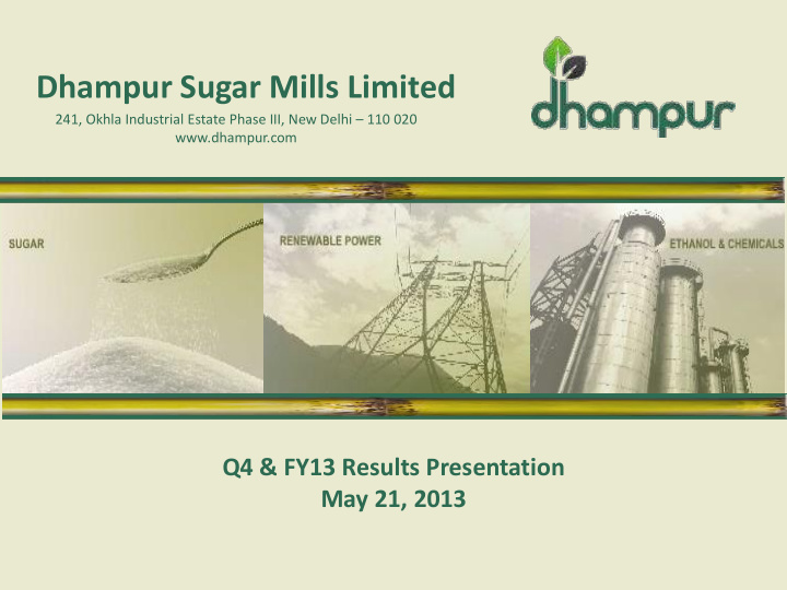 dhampur sugar mills limited