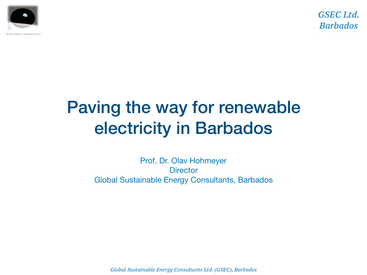 paving the way for renewable electricity in barbados