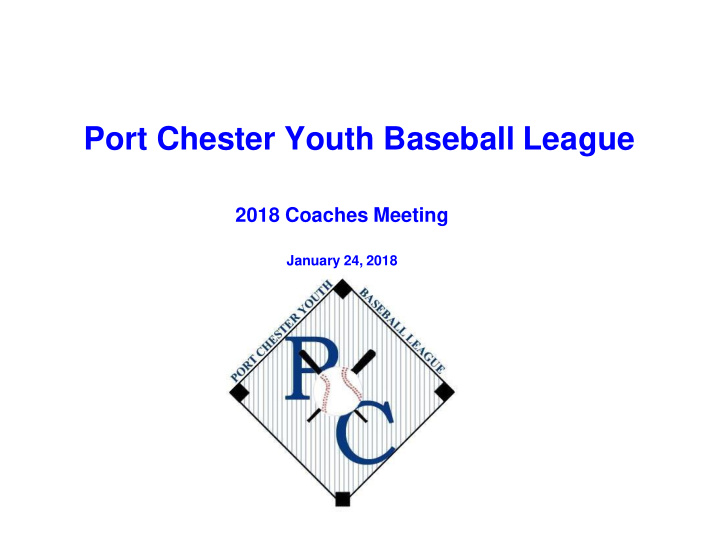 port chester youth baseball league