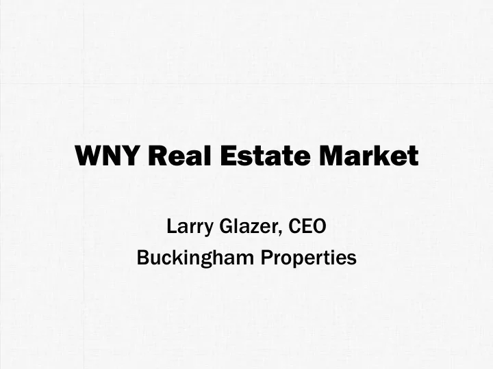 wny real estate market