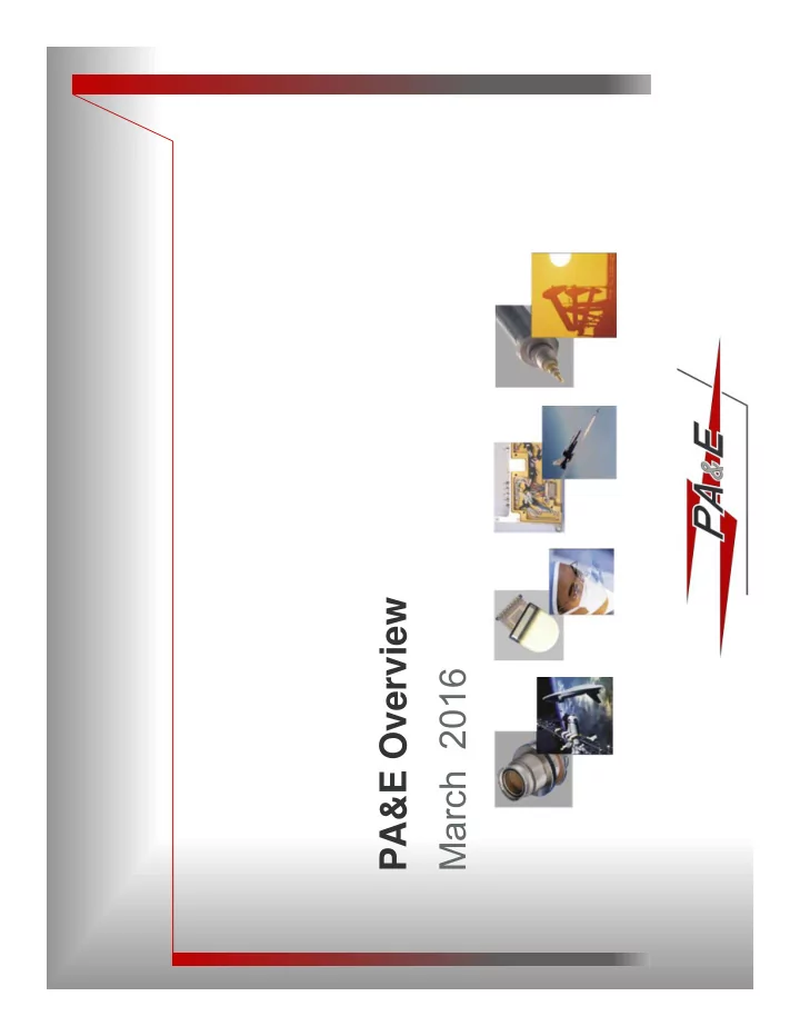 pa e overview march 2016 industries served