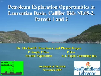 Petroleum Exploration Opportunities in  Petroleum Exploration Opportunities in Laurentian Basin , ,
