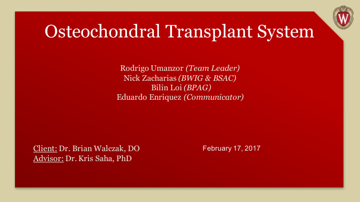 osteochondral transplant system