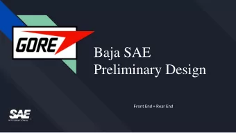 Baja SAE  Preliminary Design  Front End + Rear End  Project Description Front/Rear End    SAE