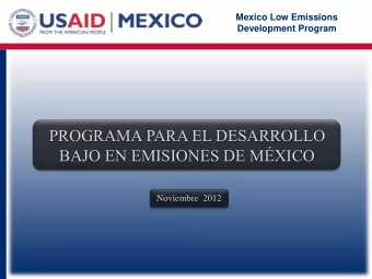 Mexico Low Emissions  Development Program Memorando de Entendimiento  Mxico  y  Estados  Unidos