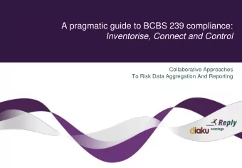 Inventorise, Connect and Control  Collaborative Approaches  To Risk Data Aggregation And Reporting