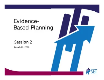 Evidence-  Based Planning Session 2 March 22, 2016  Review  Clusters you selected to explore in
