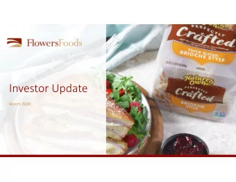 Investor Update  March 2020  Regarding ForwardLooking Statements  Statements contained in this