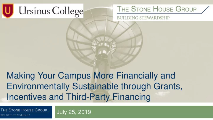 making your campus more financially and environmentally