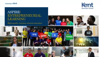 ASPIRE/  ENTREPRENEURIAL  LEARNING  High-quality, business relevant education  ASPIRE Mission to