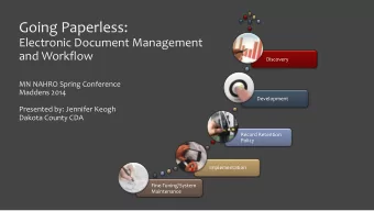 Going Paperless:  Electronic Document Management  and Workflow  Discovery  MN NAHRO Spring