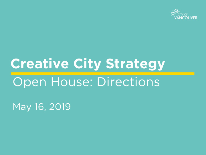 creative city strategy